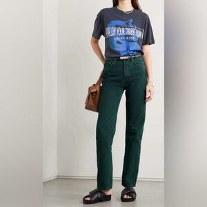 NEW RE/DONE Jeans Women's 26 90s High Rise Loose ‎ Denim Green